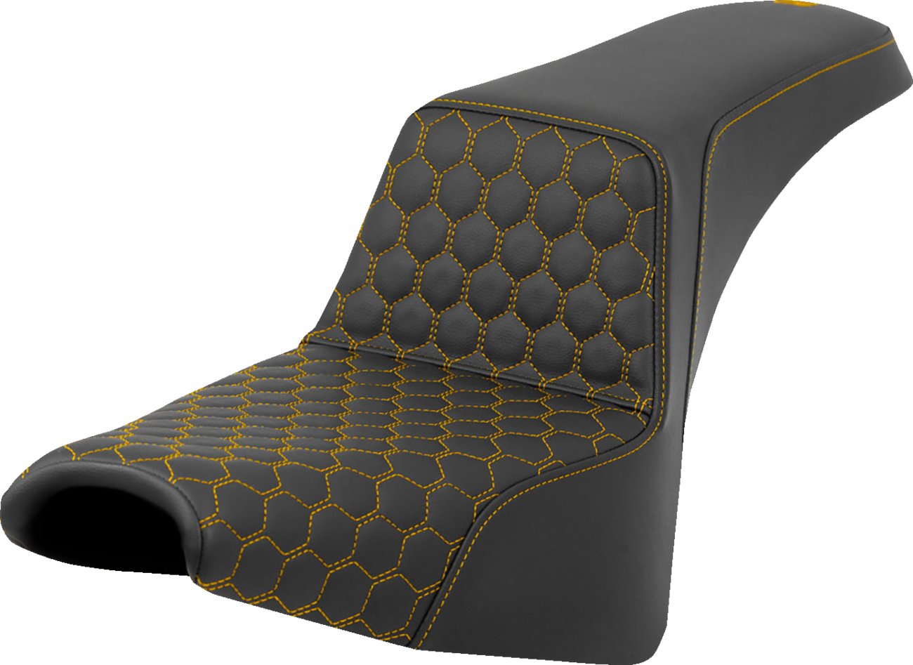 Honeycomb Step-Up Seat - Step-Up Seat - Honeycomb - Gold Stitching - FXBB/FXST '18-'24 [0802-1580]