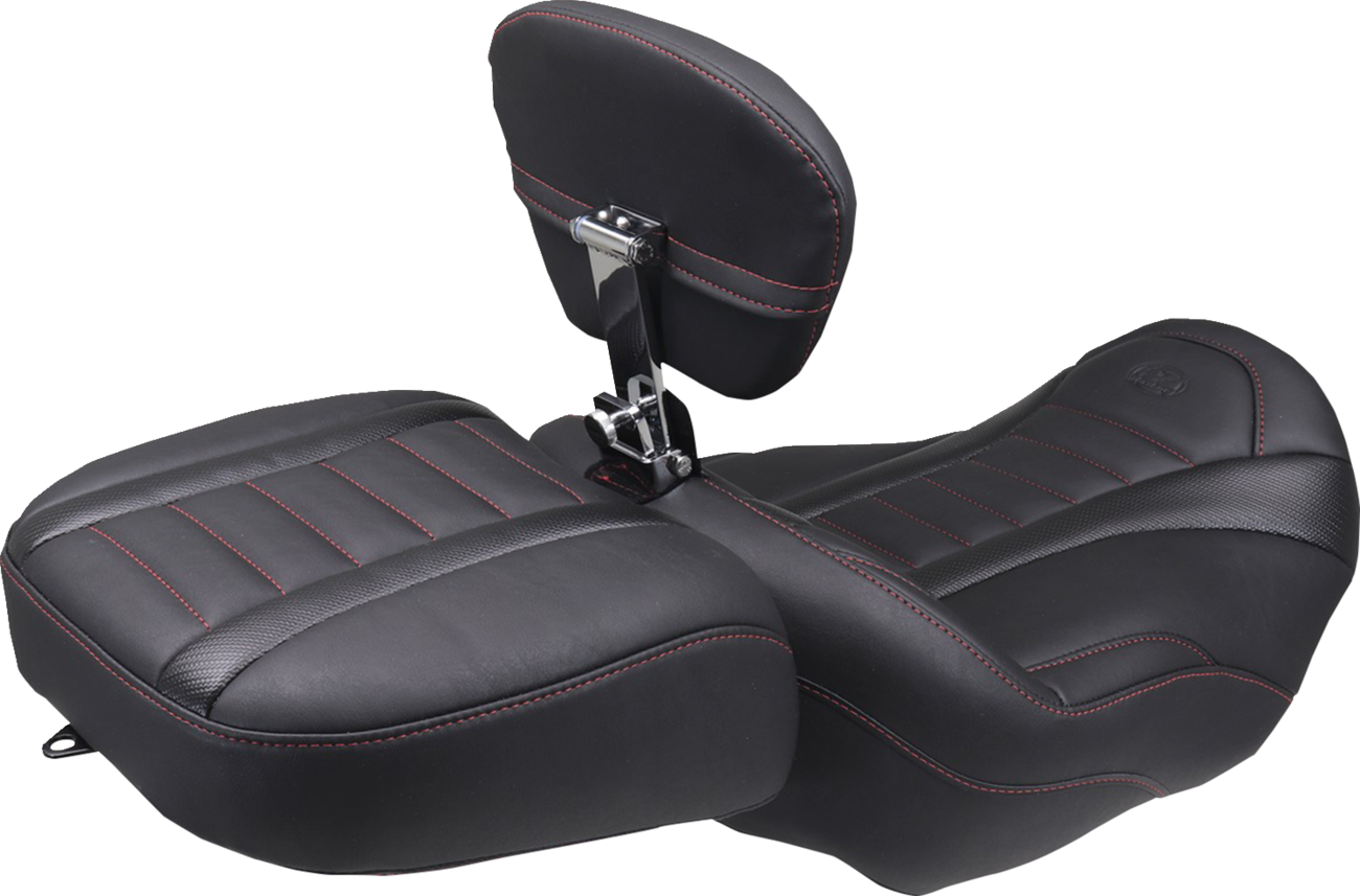 Wide Deluxe Touring Passenger Seat - Deluxe Passenger Seat - Wide - Dark Cherry Stitch - FLT/FLH '23-'25 [0801-2124] - Image 2