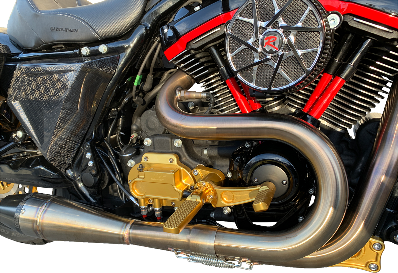 Mid Controls - Mid Control Conversion Kit - Gold - Knurled Pegs - FLH/FLT [1623-0591] - Image 2