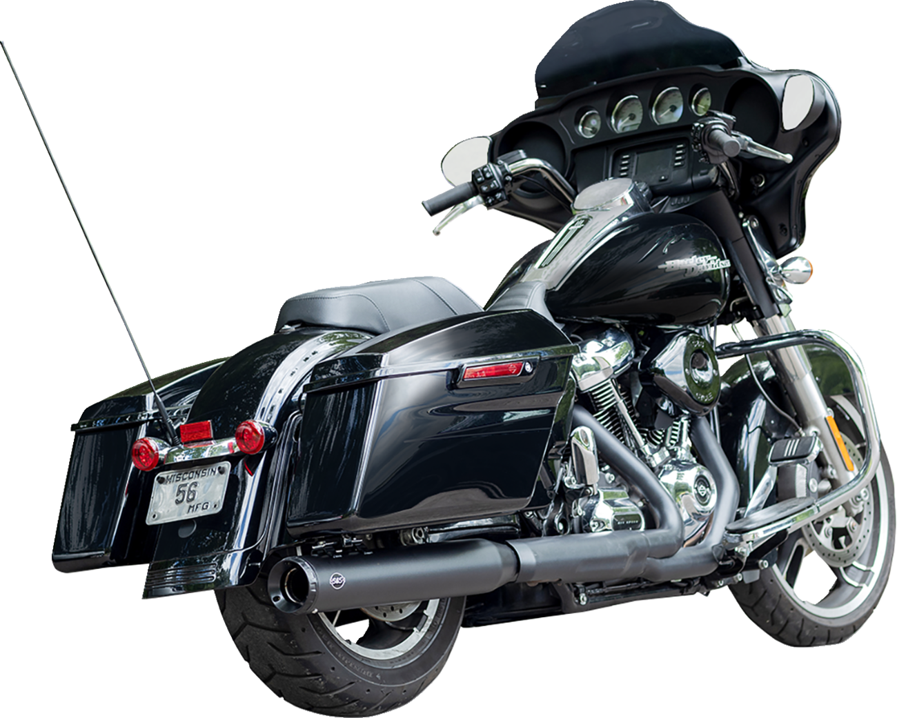 2-into-1 Swindler Exhaust Conversion Kit - 4" - Black - M8 Touring [1801-1847]