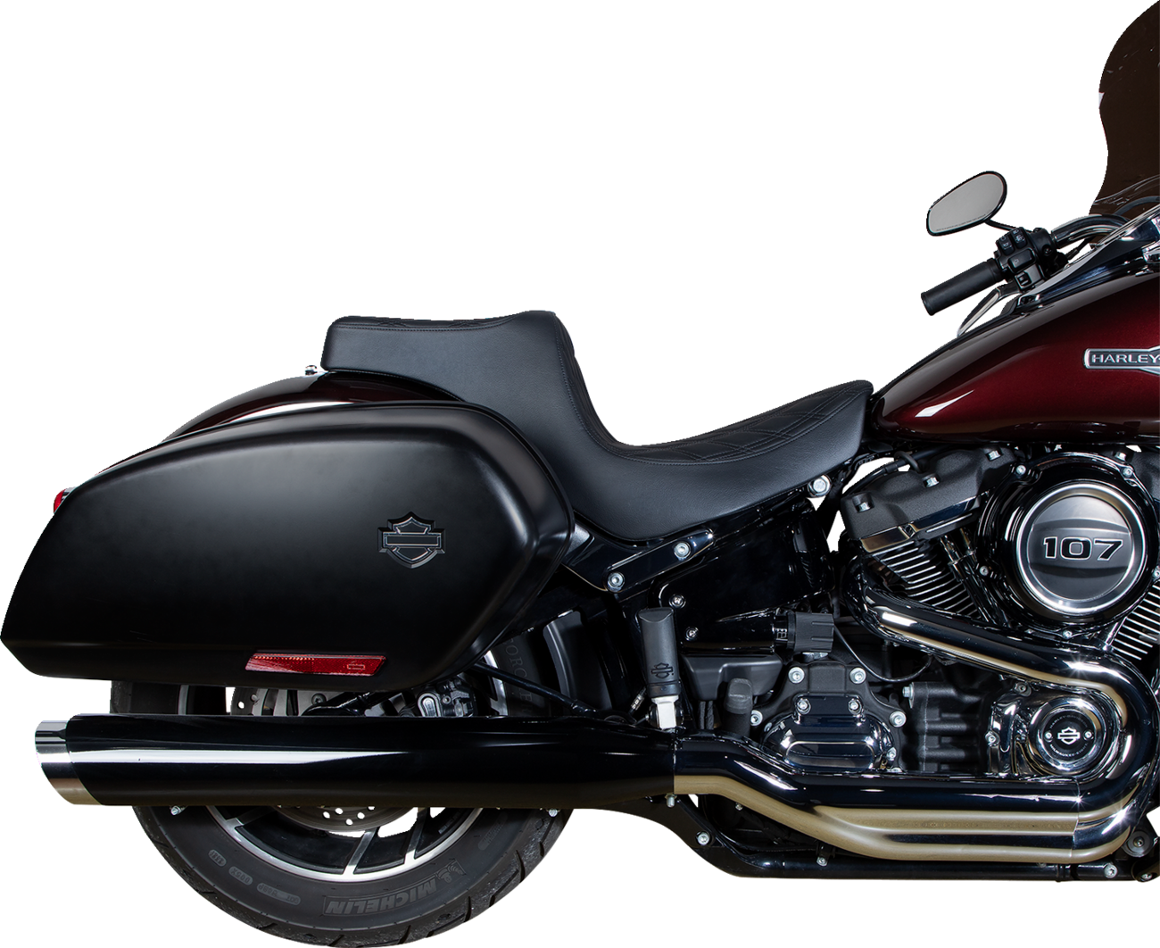 Predator III Seat - Predator III 2-Up Seat - Vinyl - Double Diamond - Black Stitching - FL/FX '18-'24 [0802-1491] - Image 6
