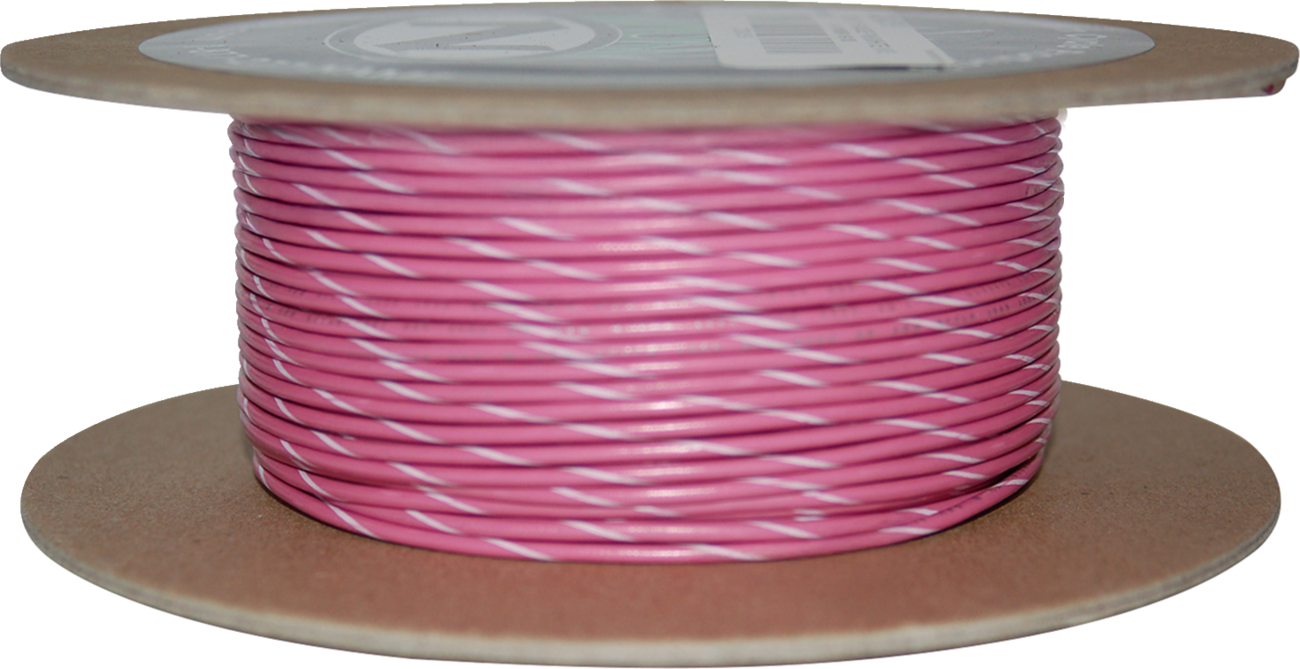 OEM Color Wire Spool - 100' Wire Spool - 20 Gauge - Pink/White [2120-1312]