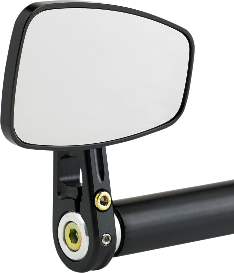 Cafe Style Bar End Mirror - Mirror - Cafe - Side View - Rectangle - Black - Straight [0640-0610]