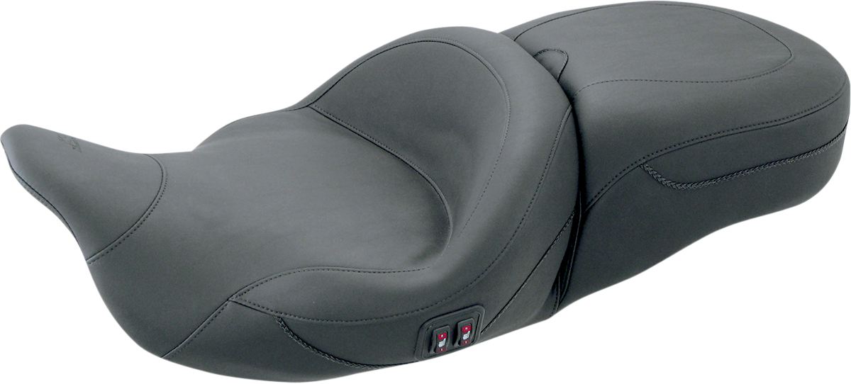Heated One-Piece 2-Up Vinyl Touring Seat - Heated Touring Seat - Plain - FL '08-'25