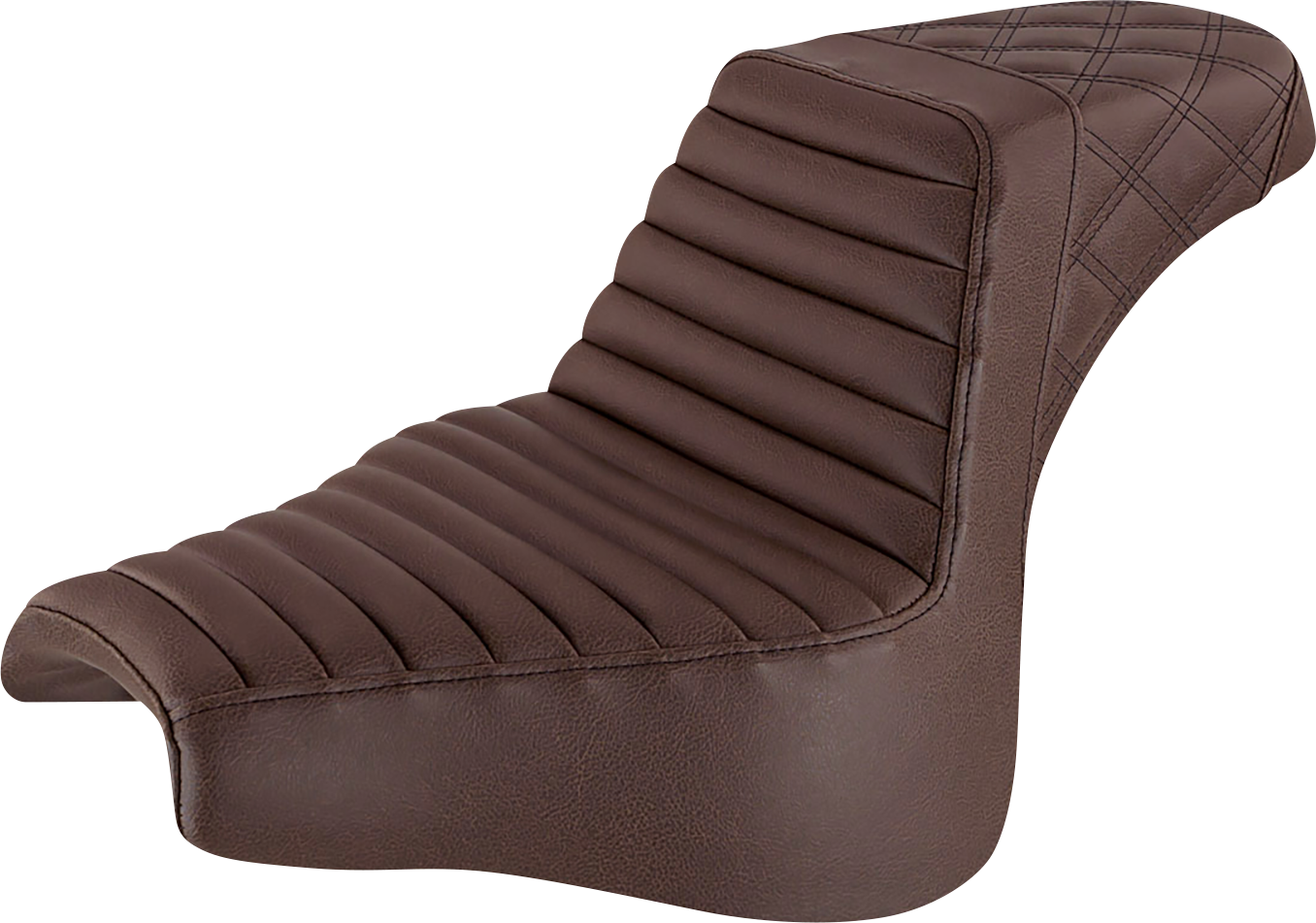 Step-Up Seat — Rear Lattice Stitch/Front Tuck-n-Roll - Step-Up Seat - Front Tuck-n-Roll/Rear Lattice Stitch - Brown - FXFB/S '18-'23 [0802-1372]
