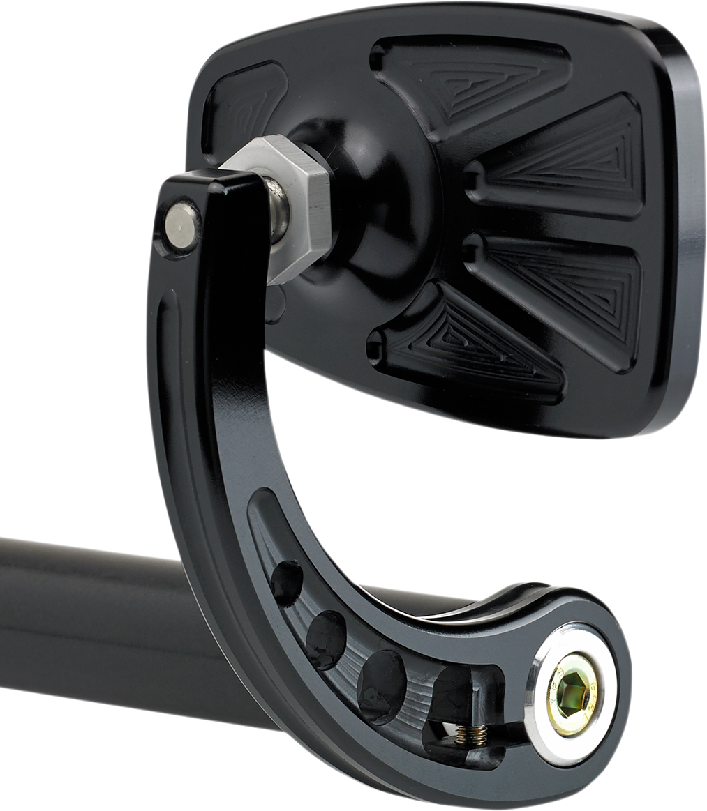 Cafe Style Bar End Mirror - Mirror - Cafe - Side View - Rectangle - Black - Curved [0640-0621] - Image 2
