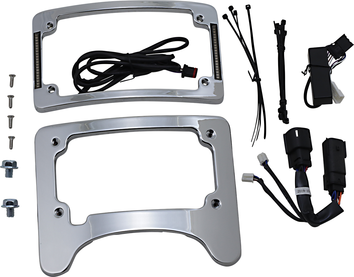 Turn Signal Eliminator with Tri Radius Illuminated Plate Frame - License Plate Frame/Turn Signal Eliminator - Chrome [2030-1496]