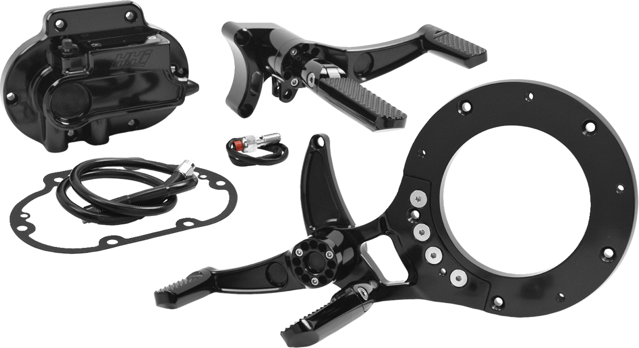 Mid Controls - Mid Control Conversion Kit - Black - Knurled Pegs - FLH/FLT [1623-0592]