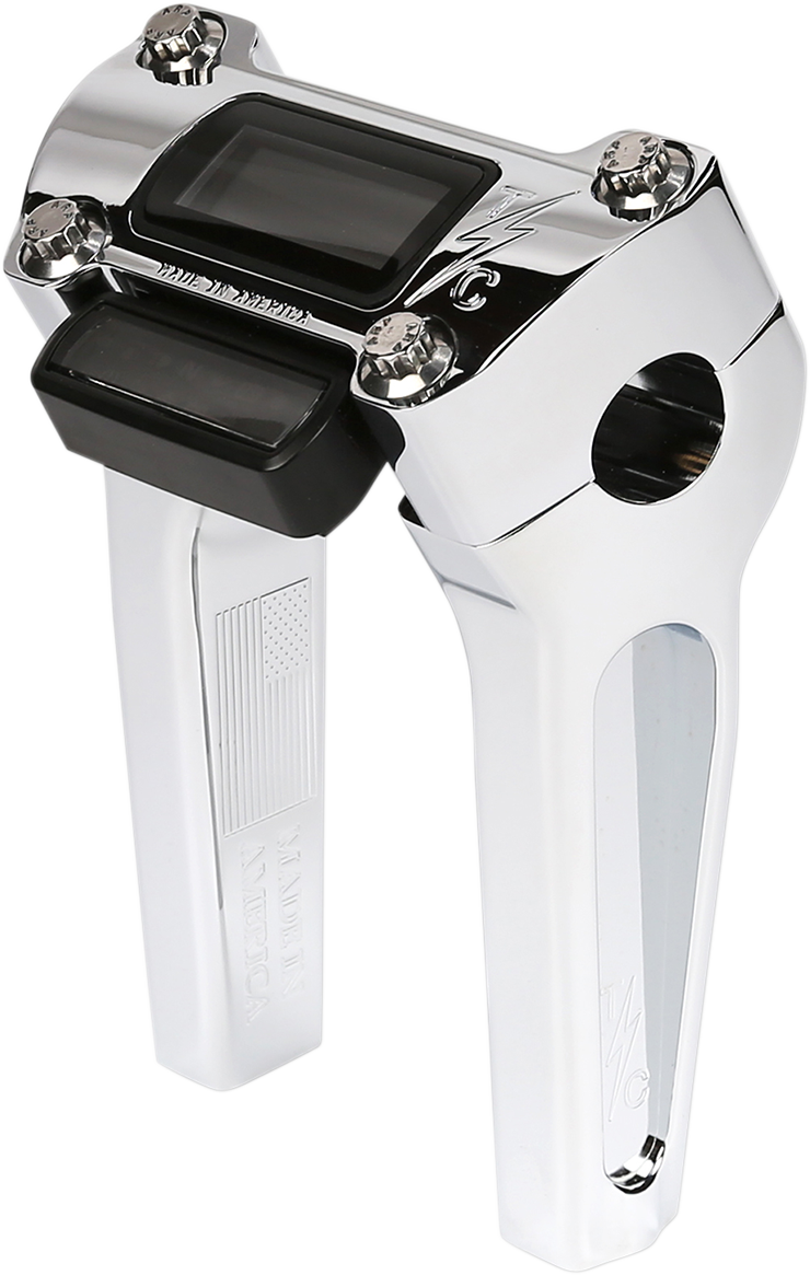 Handlebar Risers - Straight - 6" - Gauge Cutout - Chrome [0602-1053]