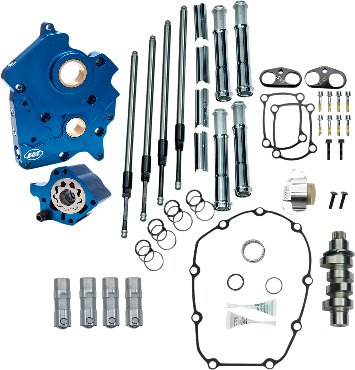 Cam Chest Kit for M8 - Cam Chest Kit with Plate - Chain Drive - Oil Cooled - 465 Cam - Chrome Pushrods - M8 [0925-1355]