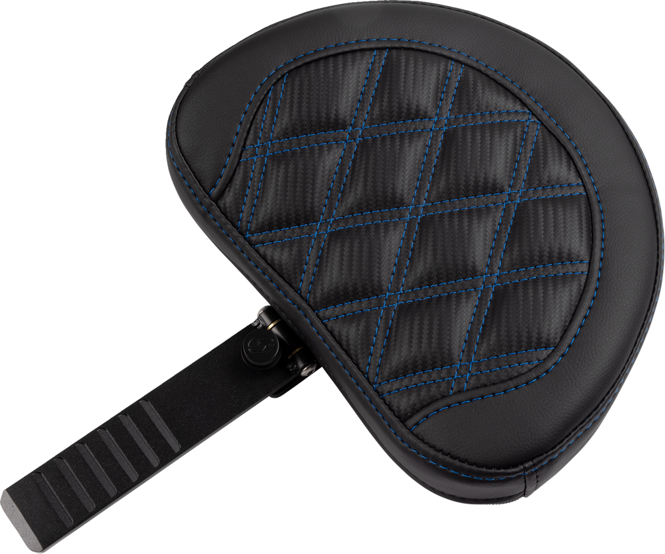 Roadsofa™ Lattice Stitch Seat - RoadSofa™ Seat - with Backrest - Carbon Fiber - Lattice Stitch - Blue Stitch - FLTR/FLHX '23-'24 [0801-1787] - Image 4