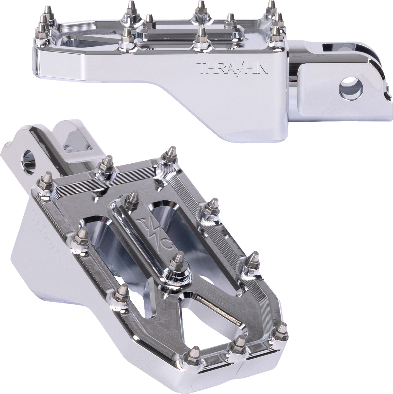 Aggressor Foot Pegs - Front - Chrome - FL/FX '18-'25 [1620-2777]