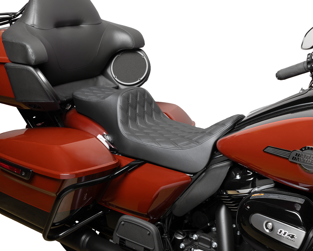 Extended Reach Predator III Seat - Predator III Seat - Extended Reach - Double Diamond - Black - FLH/FLT '08-'24 [0801-1923] - Image 2