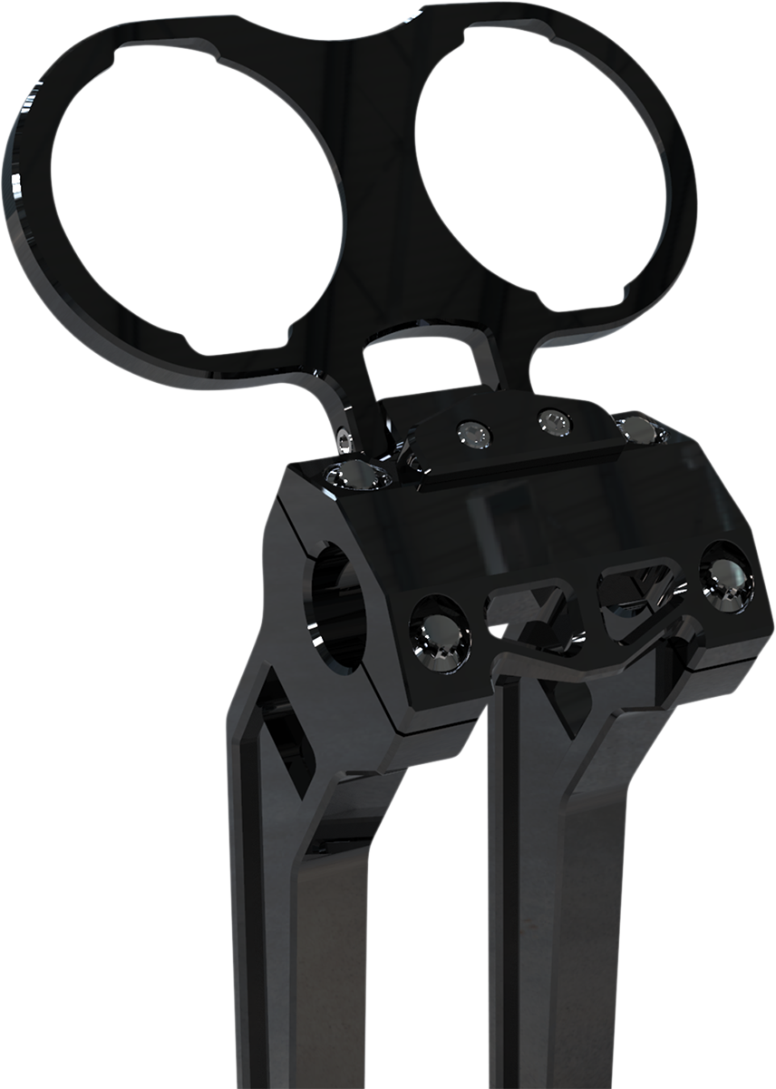 Gauge Mount for Performance Risers - Gauge Mount - Dual - Black - Dyna/Sportster [2201-0236]