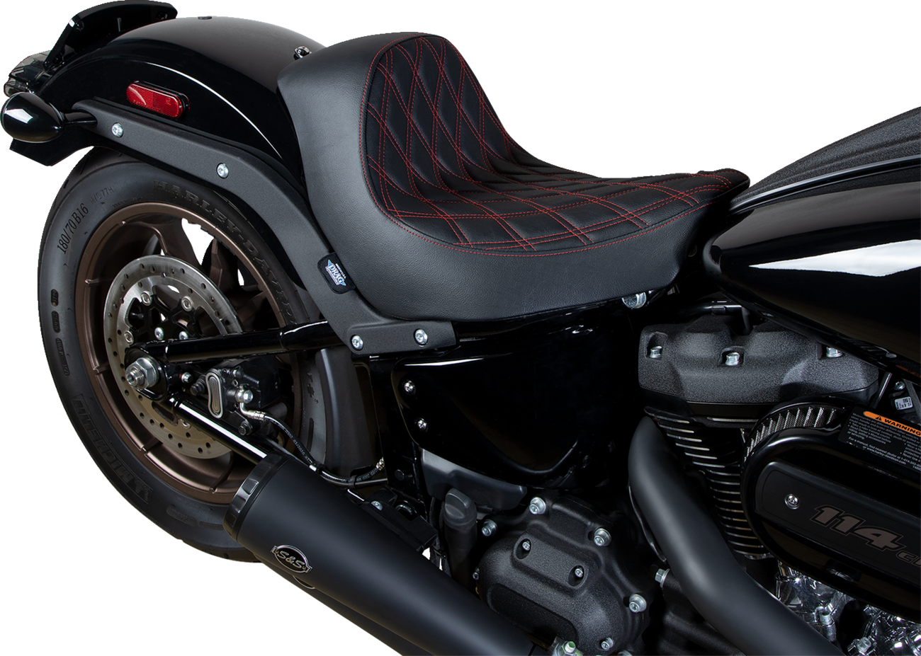 Solo Seat - Double Diamond - Red Stitching - FL/FX '18-'23 [0802-1515] - Image 3