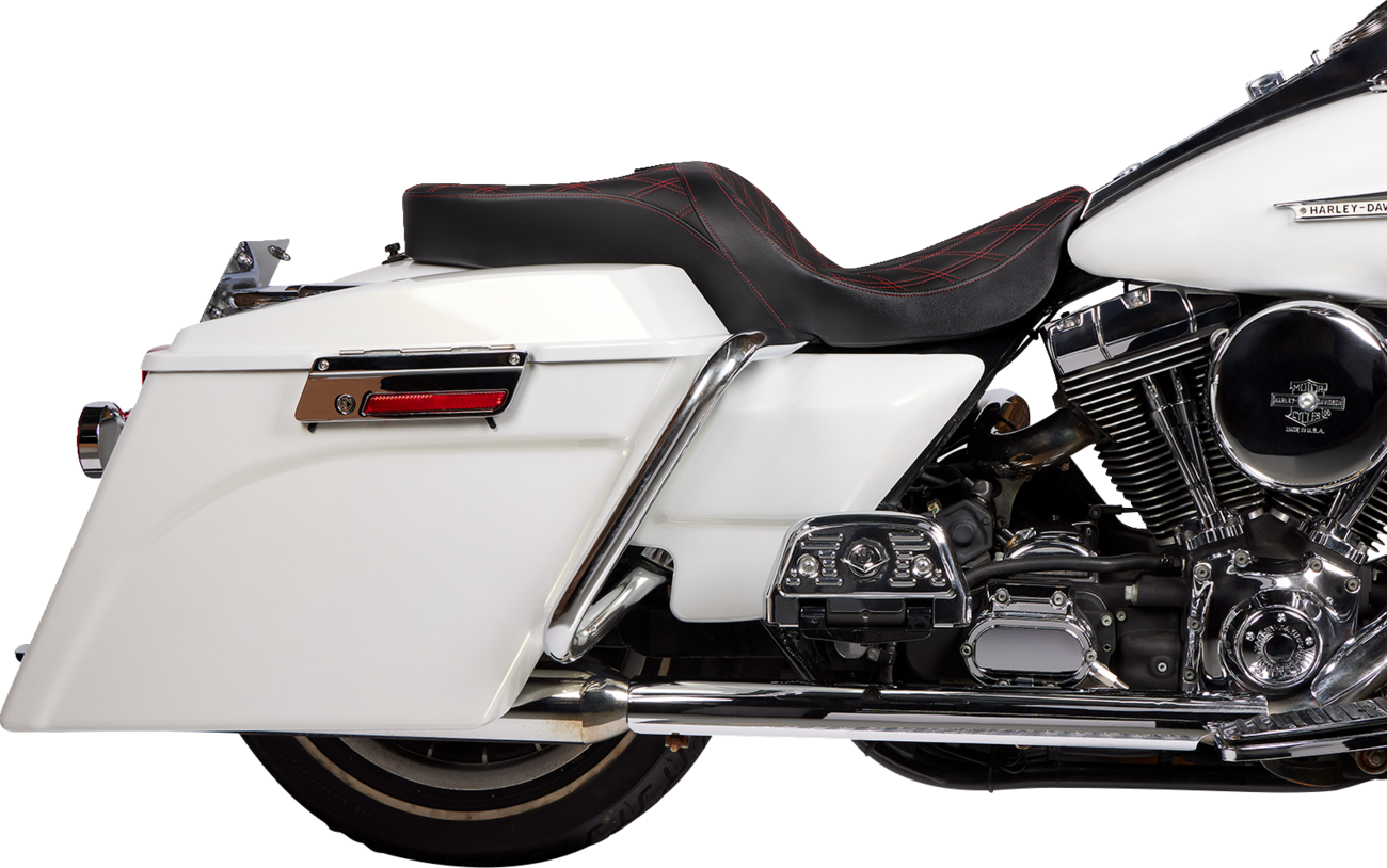 Freedom Touring Seat - Freedom Seat - Vinyl - Double Diamond Red Stitch - FLH '97-'07 [0801-1507] - Image 2