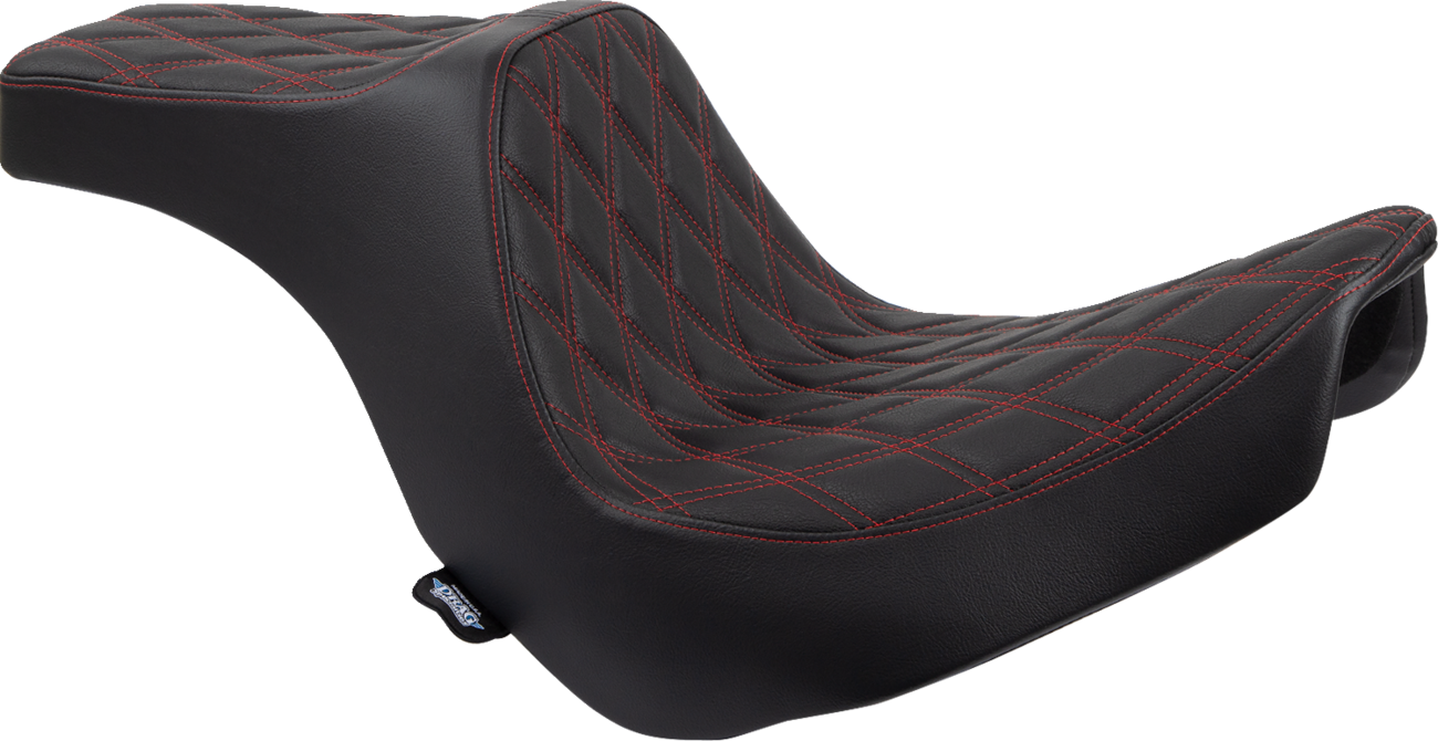 Predator III Seat - Predator III 2-Up Seat - Vinyl - Double Diamond - Red Stitching - FL/FX '18-'24 [0802-1492]