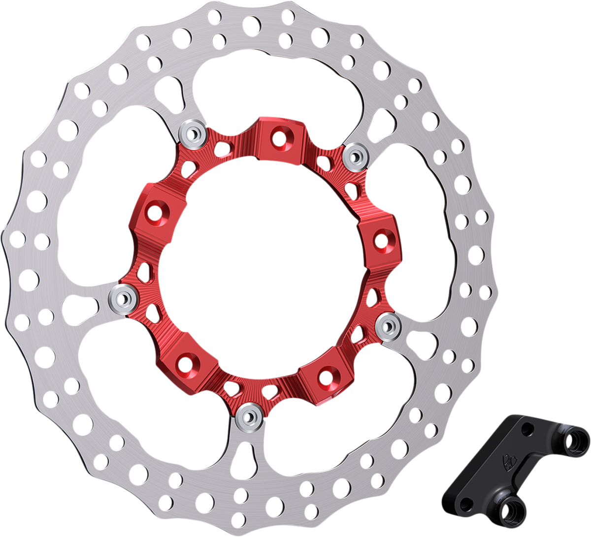 Big Brake 14" Full Floating Brake Rotor Kit - Rotor 14" - Front Left - Red [1710-3963]