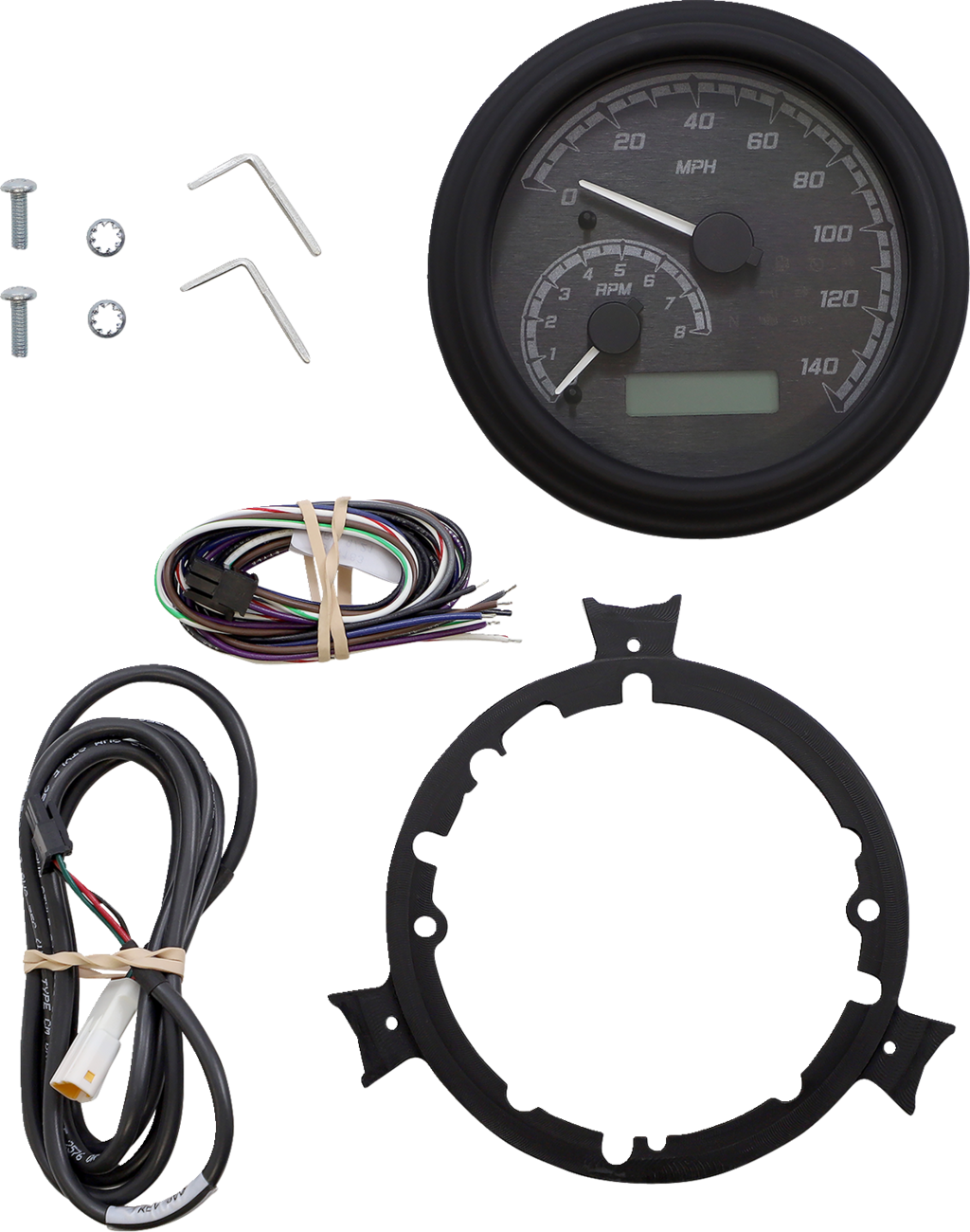 MVX Series Analog Gauge System - MVX Series Fatbob Analog/Digital Gauge System - Black/Gray/Black [2212-0506]