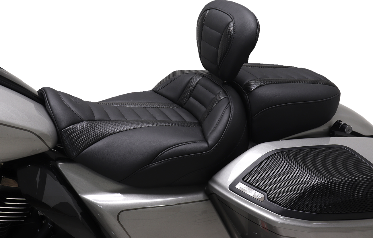 Deluxe Touring Solo Seat - w/ Backrest - Black Stitch - FLT/FLH '23-'25 [0801-1675] - Image 4