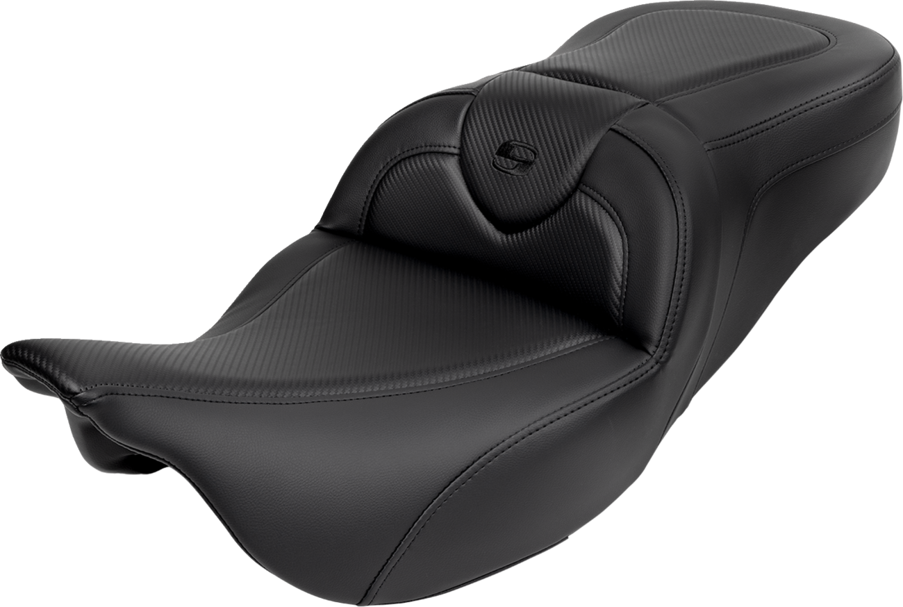 Roadsofa™ Standard Reach Seat - Roadsofa™ Seat - with Backrest - Carbon Fiber - Black Stitch - FL '08-'19 [0801-1617]