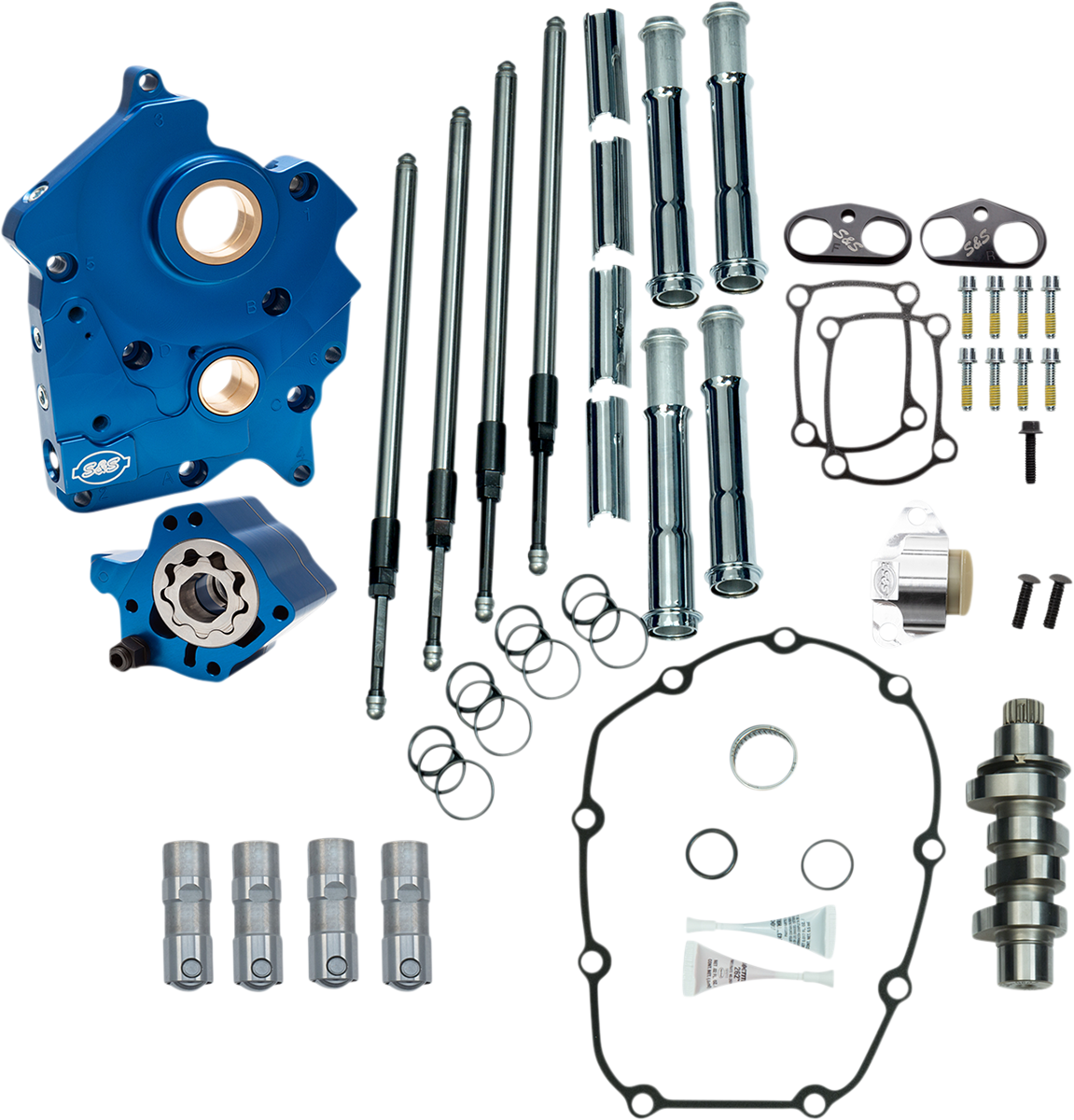 Cam Chest Kit for M8 - Cam Chest Kit with Plate - Chain Drive - Water Cooled - 475 Cam - Chrome Pushrods - M8 [0925-1354]