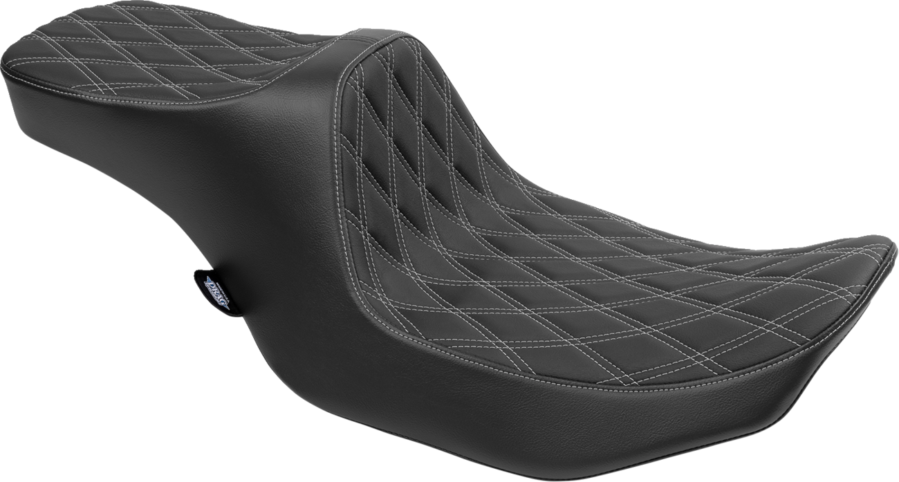 Predator III Seat - Predator III 2-Up Seat - Vinyl - Double Diamond - Silver Stitching - FLT/FLH '23-'24 [0801-1932]