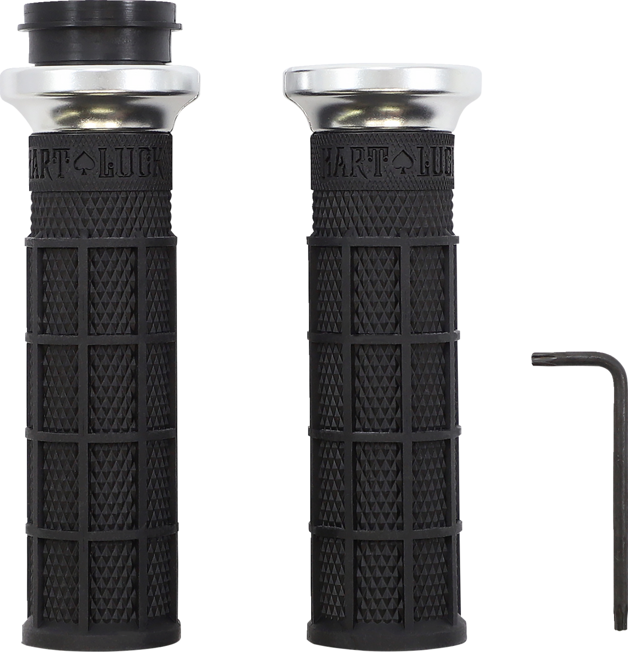 Hart-Luck Signature V-Twin Lock-On™ Grips - TBW - Black/Silver [0630-2865] - Image 3