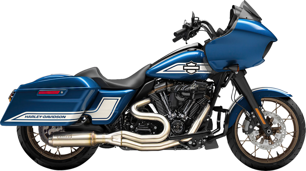 2-into-1 Mid-Length Exhaust System with Super Bike Muffler - Stainless Steel - 49-State [1800-2696]