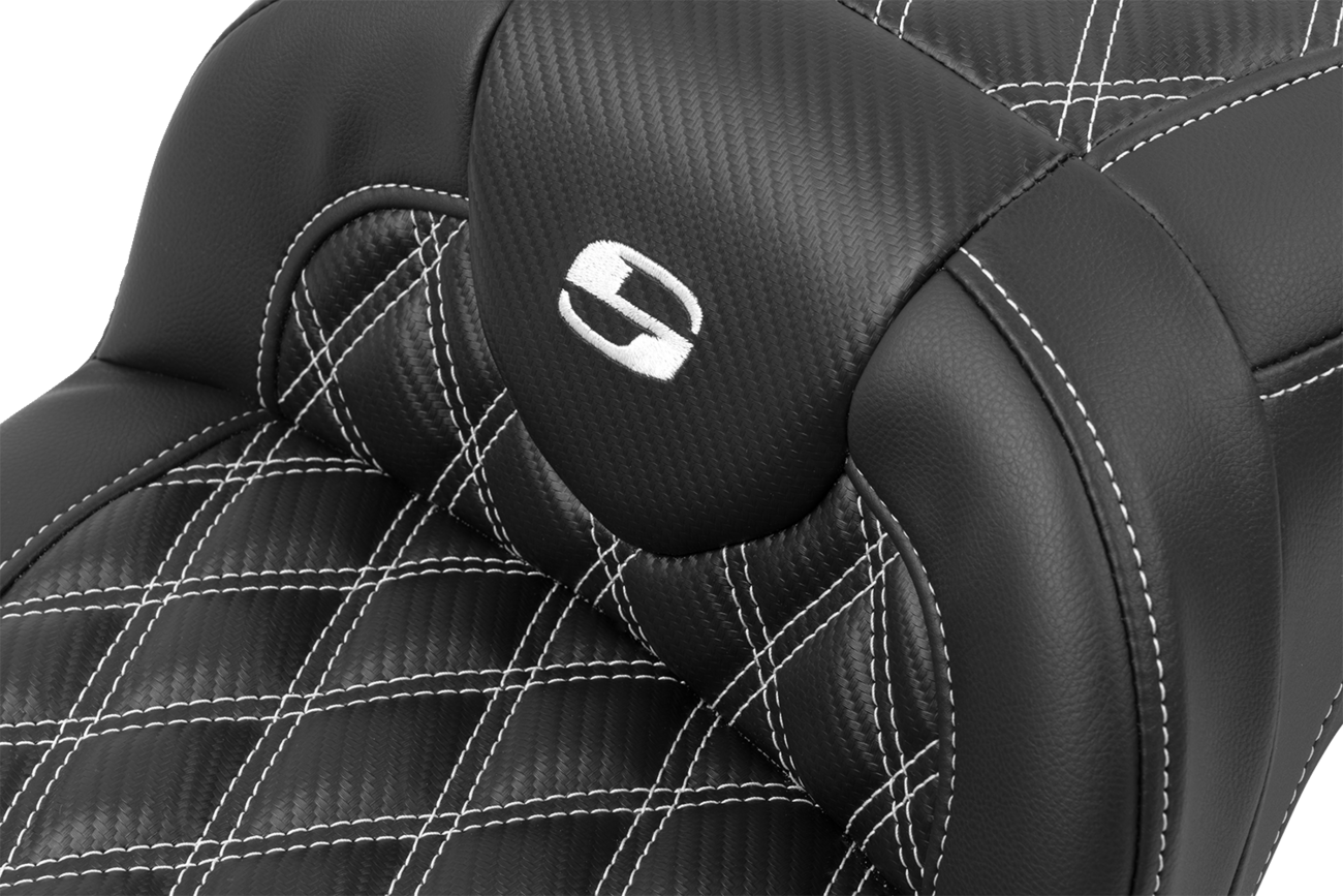 Roadsofa™ Extended Reach Seat - without Backrest - Lattice Stitch - White Stitch - FLTR/FLHX '23-'24 [0801-1799] - Image 3