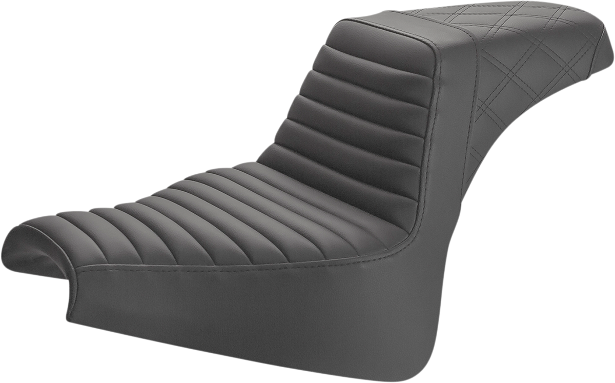 Step-Up Seat — Rear Lattice Stitch/Front Tuck-n-Roll - Step-Up Seat - Front Tuck-n-Roll/Rear Lattice Stitch - Black [0802-1373]
