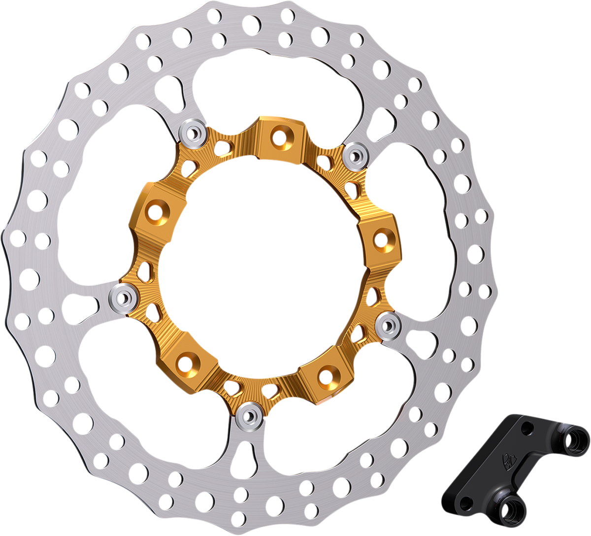 Big Brake 14" Full Floating Brake Rotor Kit - Rotor 14" - Front Right - Gold [1710-3966]