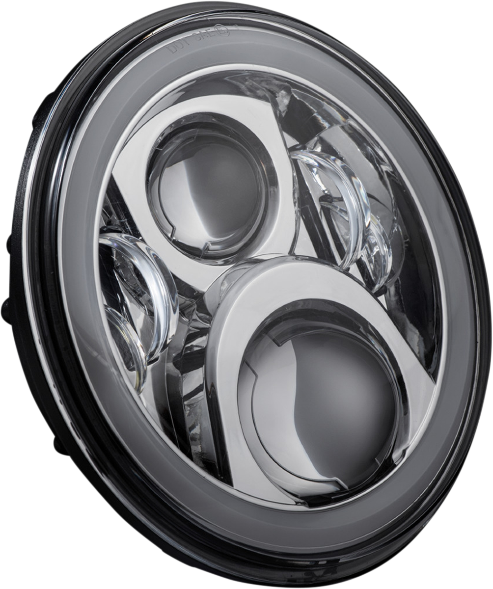 7" Halo Headlamp with Touring Adapter - Headlamp - 7" - LED - Chrome [2001-2377]