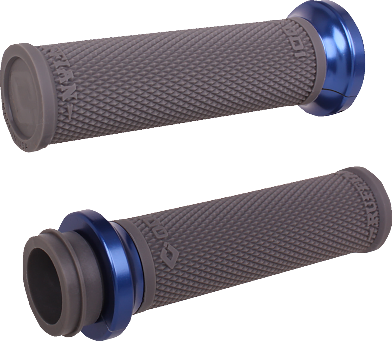 Ruffian Lock-On Street Grips - TBW - Black/Anodized Blue [0630-3407]