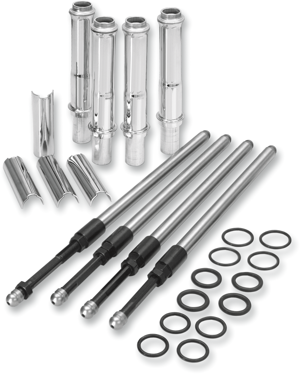 Quickee Pushrod Kit with Chrome Covers - Twin Cam [0928-0023]
