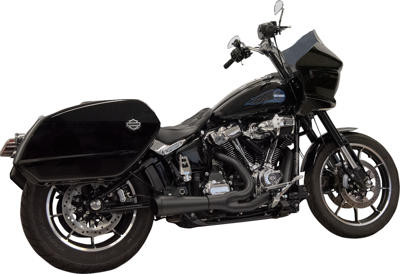 2-into-1 Ripper Exhaust System with Megaphone Muffler - Short - Black - M8 Softail [1800-2743] - Image 2