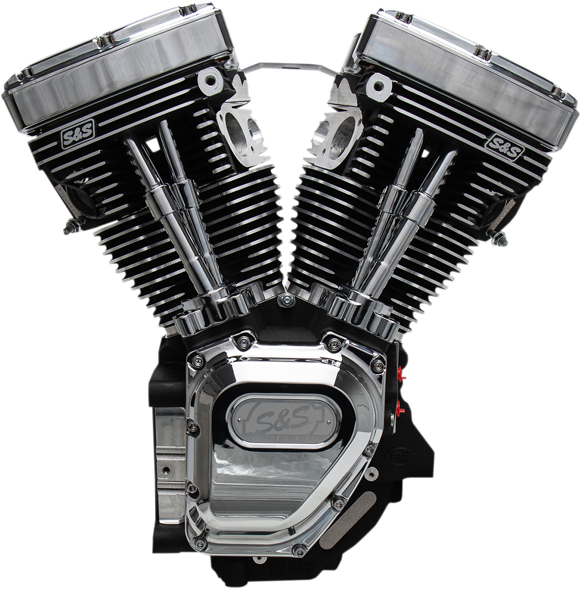 T111 Long Block Engine - Wrinkle Black and Chrome - Touring | Dyna [0901-0233]