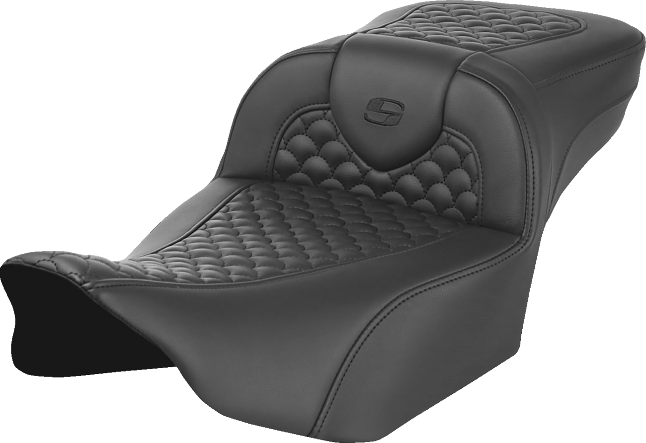 Dragon Scale Stitch RoadSofa™ Seat - Roadsofa™ Seat - Dragon Scale Stitch - w/o Backrest - Extended Reach - FLTR/FLHX '23-'25 [0801-1938]