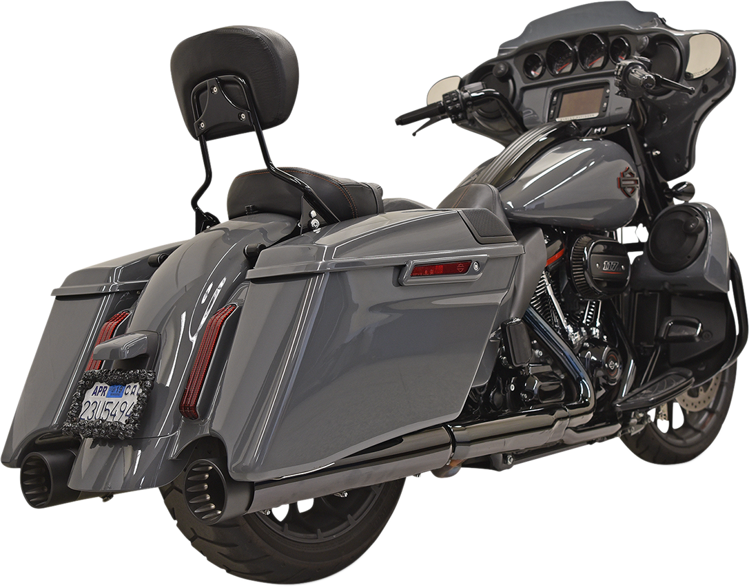 DNT Straight Can Slip-On Mufflers - DNT Straight Can Mufflers for M8 CVO - Chrome/Black [1801-1408]