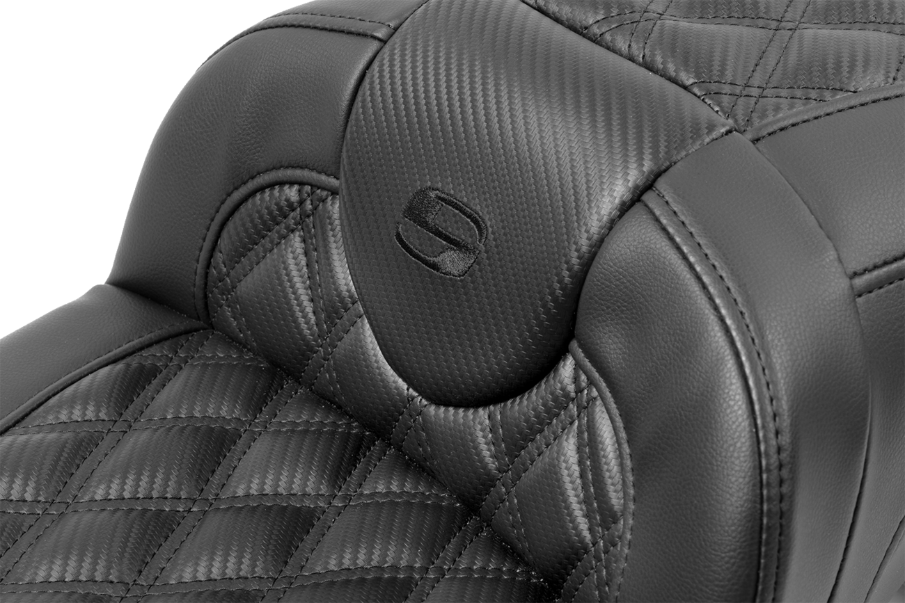 Roadsofa™ Extended Reach Seat - with Backrest - Carbon Fiber - Lattice Stitch - FLTR/FLHX '23-'24 [0801-1801] - Image 5