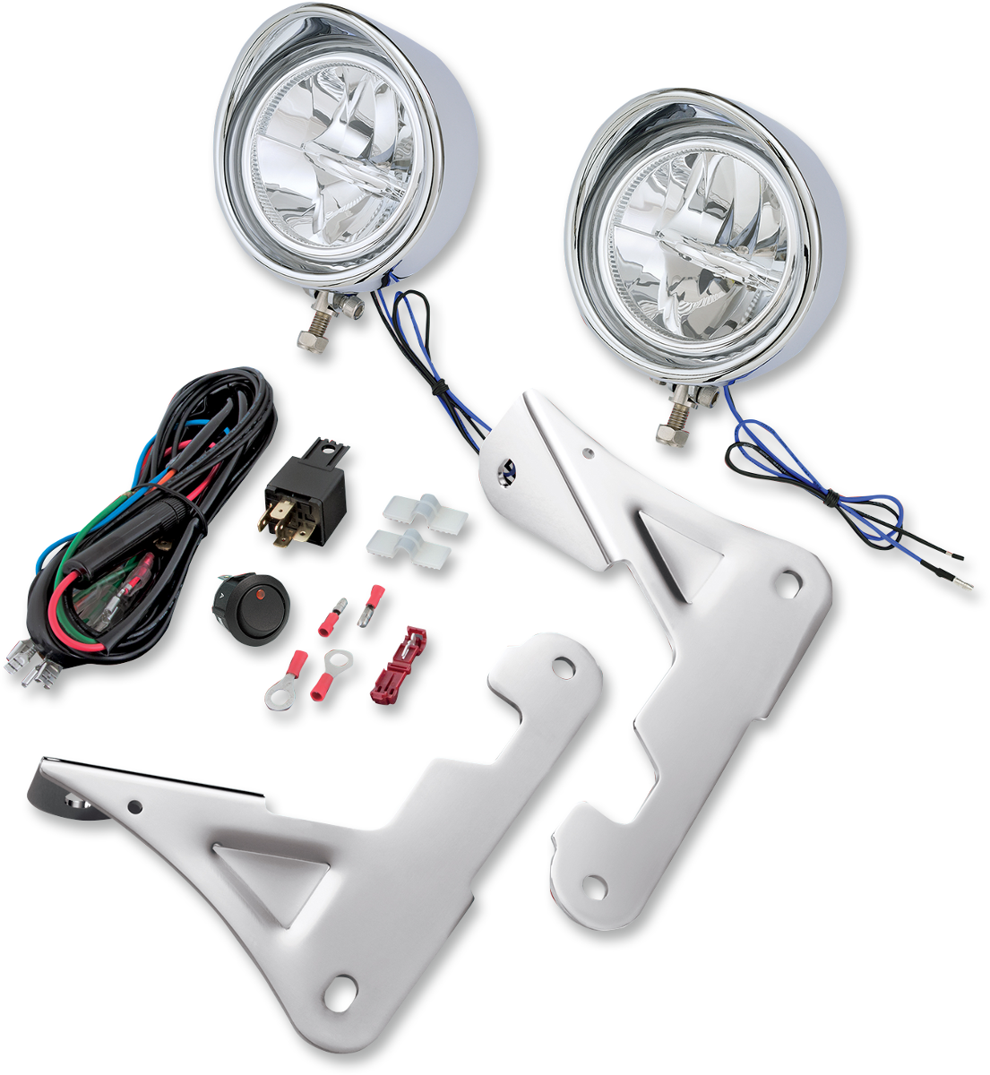 3.5" LED Driving Light Kit - Driving Light Kit - 3-1/2" - Chrome - '99-'20 FLHT [2001-1498]