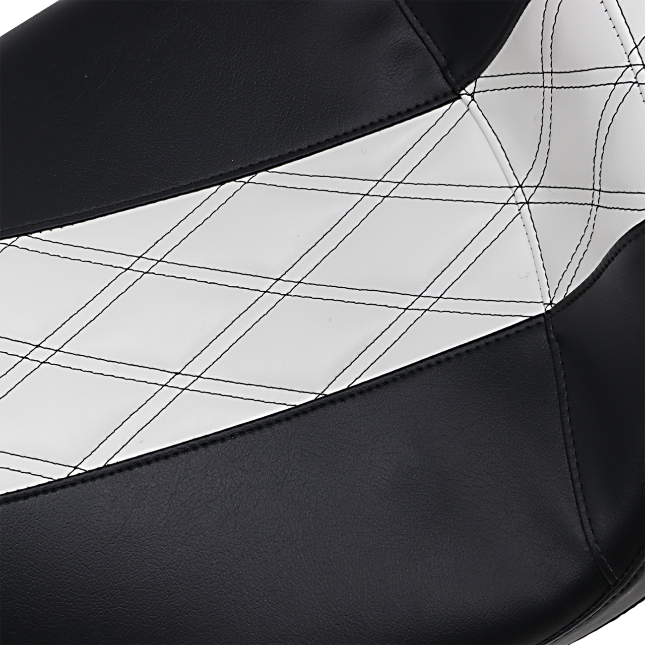Outcast Daddy Long Legs Seat - 2Up - w/o Backrest - Black w/ White Double Diamond Inlay - FL '08-'22 [0801-1234] - Image 2