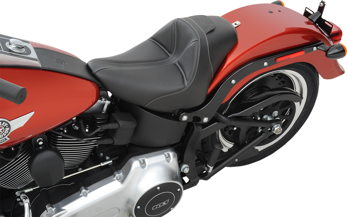 Dominator Solo Seat - w/o Backrest - Black w/ Gray Stitching - FL/FX '06-'17 [0802-0799] - Image 4