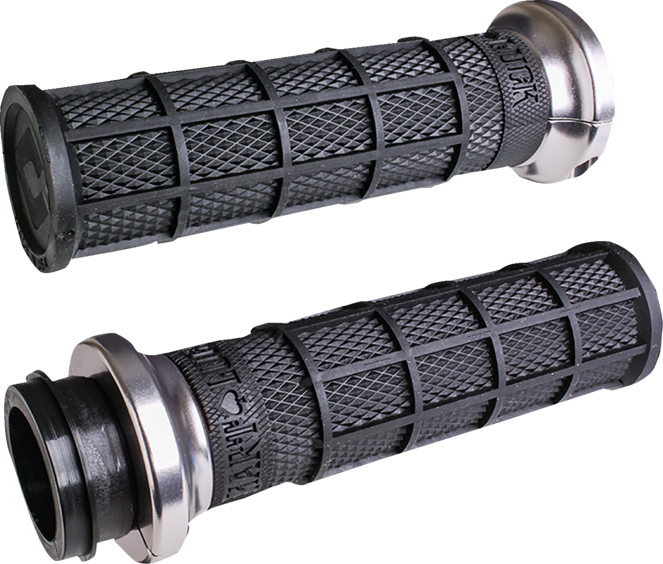 Hart-Luck Signature V-Twin Lock-On™ Grips - Cable - Black/Silver [0630-2863]