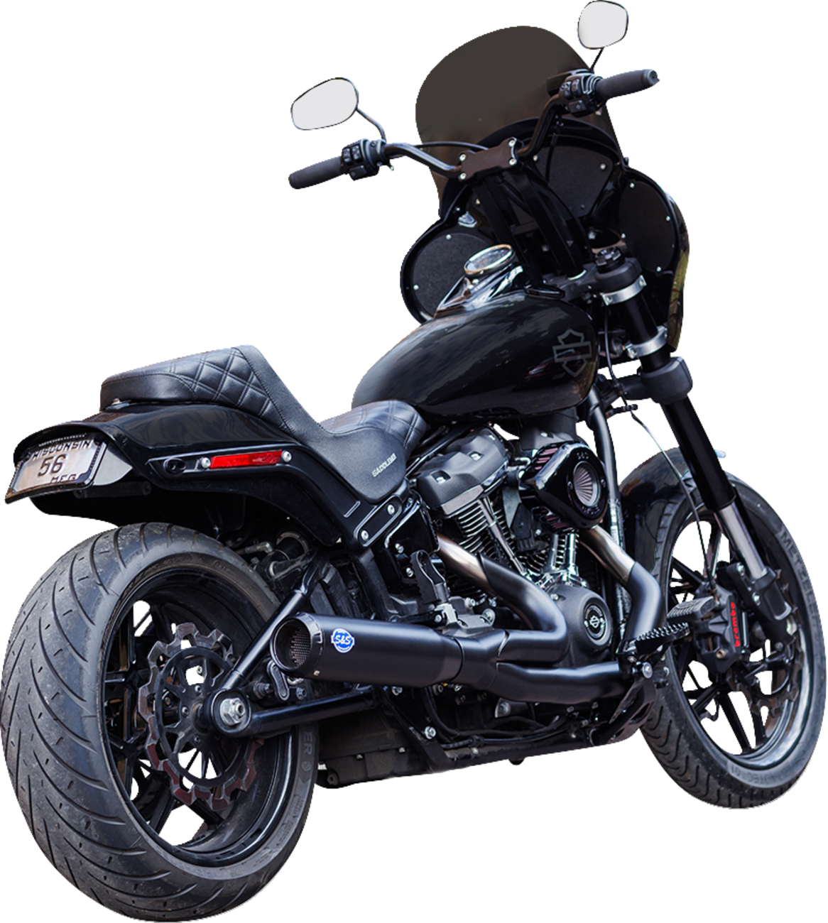 2-into-1 Qualifier Exhaust System - 50-State - Black - Softail [1800-2683] - Image 2