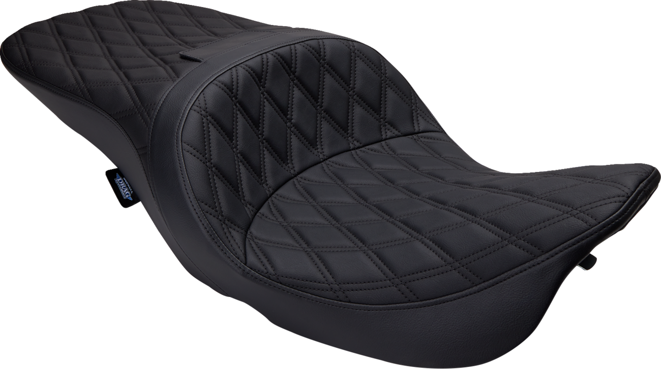 Freedom Touring Seat - Freedom Seat - Vinyl - Double Diamond Black Stitch - FLH '97-'07 [0801-1504]