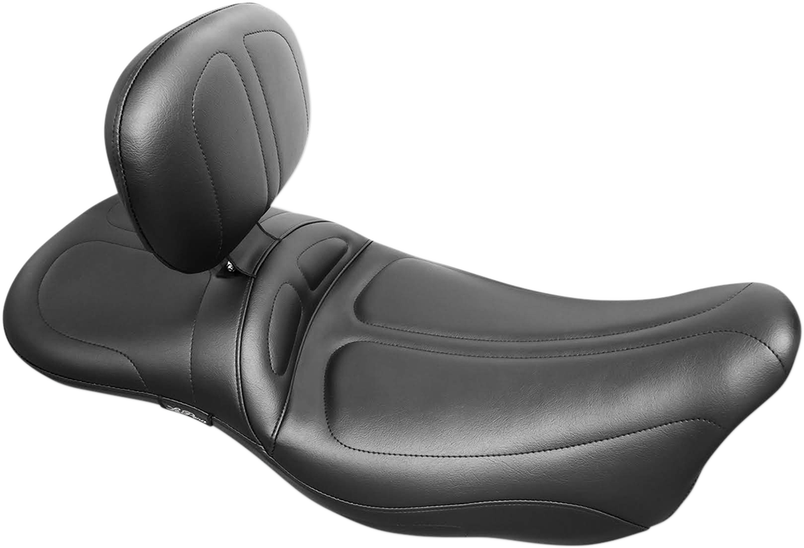 Maverick Daddy Long Legs Seat - With Backrest - Black - Stitched - FL '08-'23 [0801-1216]