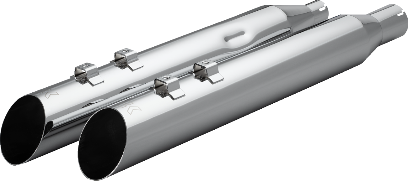 HP-Plus® Slip-On Mufflers - 4" - M8 - Slash Up with Ripper Baffle - Chrome [1801-1866]