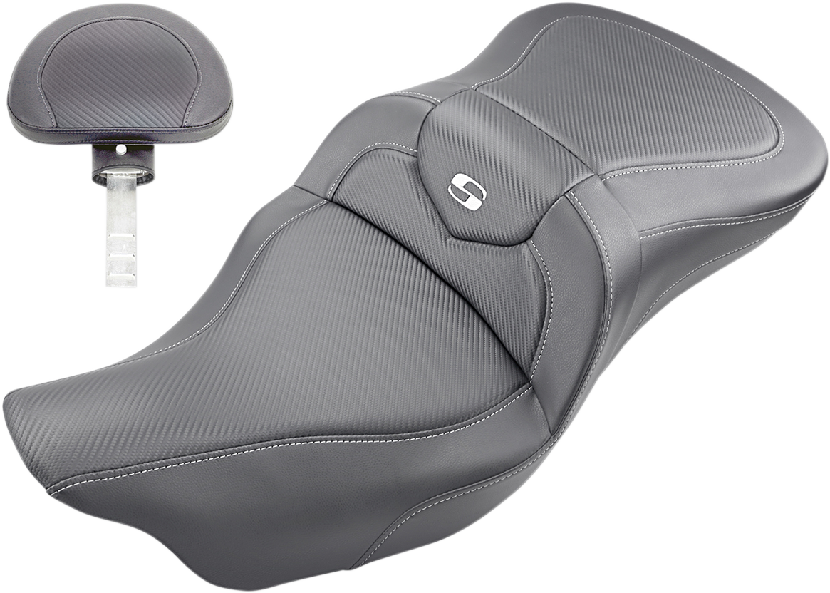 Roadsofa™ Trike Seat - Roadsofa™ Seat - Carbon Fiber - with Backrest - Black - FL '09-'24 [0801-1203]