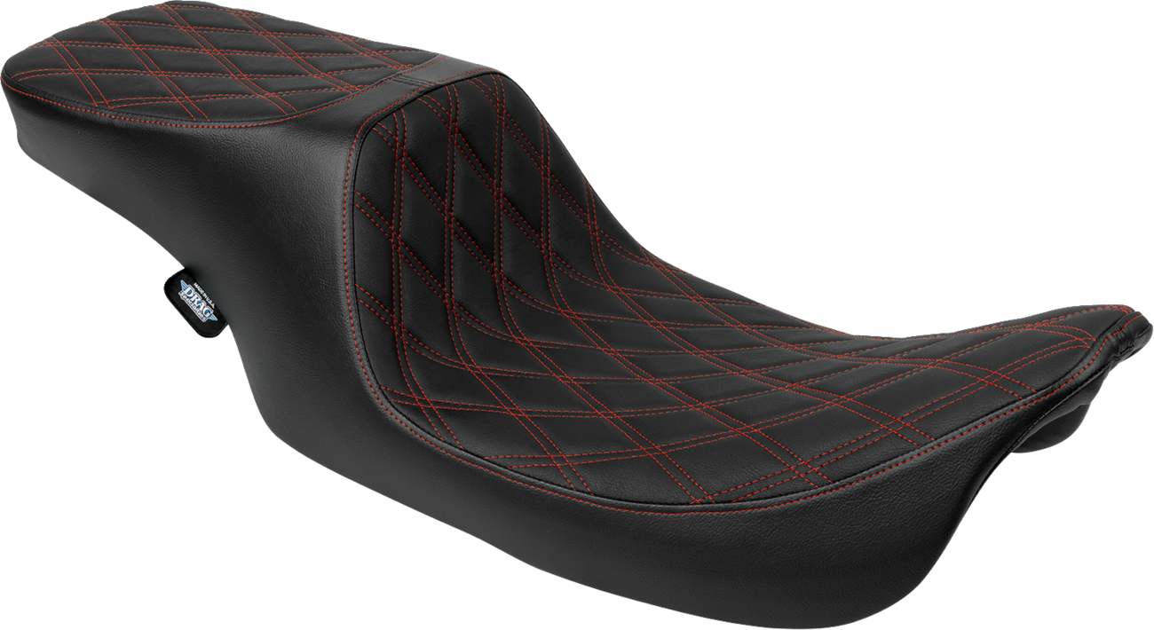 Performance Predator 2-Up Seat - Predator 2-Up Seat - Vinyl - Double Diamond - Red Stitching - w/o Backrest - FL '97-'07 [0801-1998]